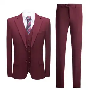 Blazer Slim personnalisé 3 pièces ensemble deux pièces costume de mariage formel à revers pour homme