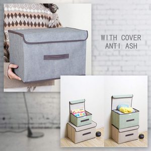 Bacs de rangement pliables en tissu, conteneurs, paniers avec couvercle, pour maison, chambre, placard de bureau - Product Image 5