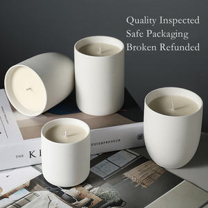 Factory wholesale custom handmade white ceramic jars, <b>candle</b> jars, home decoration, hotel <b>spa</b>, wedding, Thanksgiving - Product Image 2
