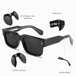 Lunettes de soleil carrées Conchen, monture TR90, protection UV400, verres TAC, pour hommes, protection solaire pour la conduite - Product Image 4