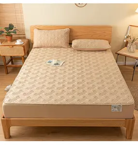 Bettdecke aus Sojabohnenfaser-Baumwolle Voll verpackte einfarbige Bettdecke aus Wolle 3-teiliger Matratzen bezug