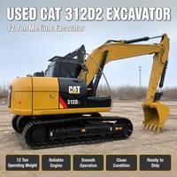 Excavatrice sur chenilles d'occasion CAT312D, 12 tonnes, marque japonaise d'origine, excavatrice de construction de taille moyenne, faible nombre d'heures, bon état, moteur d'origine