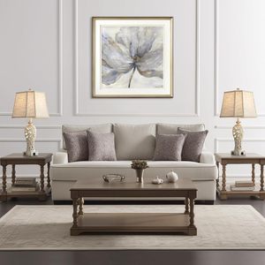 Thiết lập 2 mộc mạc bảng đèn cho phòng khách phòng ngủ trang trại phong cách cổ điển 2 cổng USB Hollow nhựa nightlight rửa màu trắng - Product Image 4