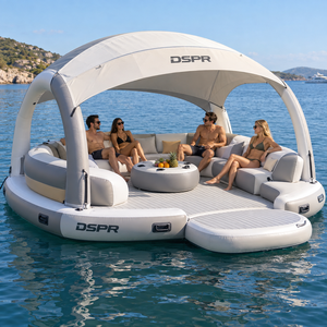 Piattaforma Galleggiante Gonfiabile Personalizzata con Bar Acquatico, Lounge e Parasole per Hotel Costieri, <span class=keywords><strong>Spiagge</strong></span> e Parchi Acquatici - Product Image 3
