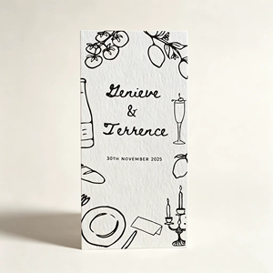 Tarjeta de Menú Rectangular Moderna de Papel con Acabado Mate, Impresión Digital Personalizada, Tarjeta de Felicitación para Invitación - Product Image 3