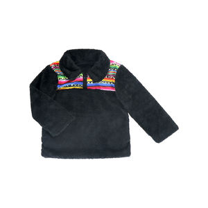2023 chaud bébé <span class=keywords><strong>fille</strong></span> sherpa hiver pull épais pull avec poche <span class=keywords><strong>fille</strong></span> enfants vêtements d'hiver filles guépard sherpa zip vestes - Product Image 3