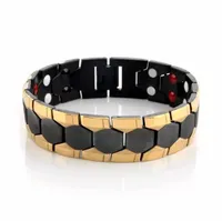 Bracelet Biothérapie en Alliage de Zinc Plaqué Or 12mm 15mm Pas Cher 2025 – Bracelets Larges en Pierre pour Hommes pour la Santé