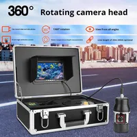 Caméra sous-marine rotative à 360 degrés pour la pêche, détecteur de poissons, tête de télévision de fond de trou, 200m 300m 500m F8300DB DC 10V-18V batterie
