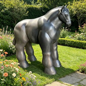 Personnalisez la célèbre sculpture en cuivre de <span class=keywords><strong>Fernando</strong></span> Botero, Femme obèse montant à cheval, utilisant la technique de coulée pour la décoration artistique extérieure de Noël - Product Image 5