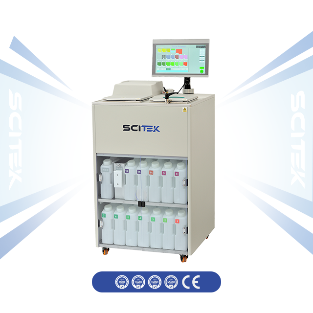 SCITEK Fully Automatic Enclosed Tissue Processor 300cassettes 10 Sets Programme LCD Intelligent Touch Screen 3x12Reagent Station