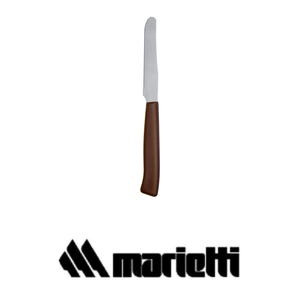 Marietti Dinner Knife Brown Handle Pack of 6 <b>Plastic</b> Handle <b>Saw</b> Blade - Product Image 3