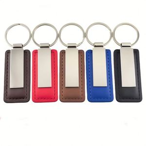 Llavero de Metal con Hebilla de Cuero, Versátil, Grabado Láser, Impresión de Logotipo Personalizada, en Blanco, para Regalo - Product Image 4