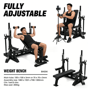 VIGFIT Banco de Pesas de Alta Resistencia con Capacidad de 200 kg, Soporte para Sentadillas, Equipo de Gimnasio Multifuncional para Gimnasios Comerciales - Product Image 5