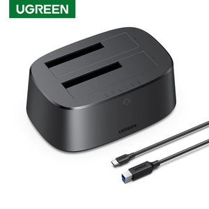Station d'accueil pour disques durs UGREEN, support pour <span class=keywords><strong>2</strong></span> baies de disques durs, <span class=keywords><strong>2</strong></span>,5 et 3,5 pouces, SSD, HDD, boîtier USB3.0 SATA HDD - Product Image 1