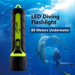 Gran oferta profesional profundo impermeable hasta 100 pesca submarina salvamento Abs buceo Led Torche luces linterna táctica - Product Image 5