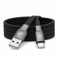 Kabel Pengisi Daya Cepat 60W USB ke Tipe C, Kabel Sinkronisasi Data Berbahan Nilon untuk Android