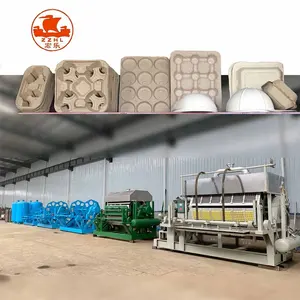 Waste Paper Recycle Used Automatic Paper Pulp Poultry Alveoles Eggs Packaging Boxes Carton Tray Making Machine Production Line