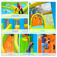 Parc aquatique gonflable USA Stock avec château sauteur et toboggans pour enfants