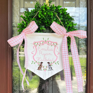 Cadeau de naissance personnalisé, drapeau de lit d'hôpital pour nouveau-né, bannière de bienvenue pour bébé brodée sur mesure - Product Image 5