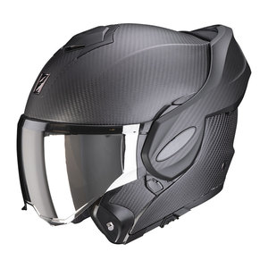 Casco Modulare Scorpion Exo Tech Evo in Fibra di Carbonio Nero XS, Casco da Moto in Fibra di Carbonio - Product Image 1