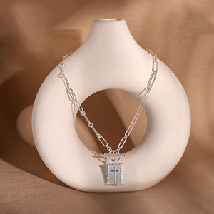 Musesure Tk, popular <span class=keywords><strong>cadena</strong></span> geométrica <span class=keywords><strong>de</strong></span> moda con cierre OT <span class=keywords><strong>de</strong></span> clip dorado simple para mujeres europeas y americanas - Product Image 4