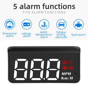 Projecteur GPS avec écran tactile pour voiture, affichage tête haute HUD OBD, affichage de la vitesse, de l'heure, de la boussole, du niveau, affichage embarqué, alarme de voiture - Product Image 6