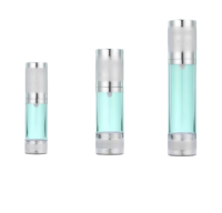 Bouteille de fenêtre sous vide à roulement de sable doré bouteille sans air de couleur 10ml emballage de luxe recyclable pour lotion et outils de maquillage