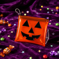 Sac à main léger et portable en PVC transparent personnalisé, motif Jackolantern, chauve-souris et mini citrouille, idéal pour Halloween