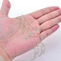 Bijoux en gros en argent sterling 925 personnalisé 14-36 pouces et 1-1.6mm collier de chaîne de câble