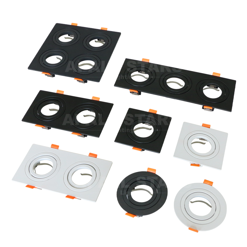 Квадратный круглый встраиваемый потолочный светильник, светодиодный точечный модуль COB, корпус фиксатора GU10 GU5.3 MR16, светодиодная осветительная рамка