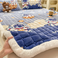Matelas pliant en velours tissé à motif de dessin animé, coussin de lit non jetable pour la maison, literie d'hiver