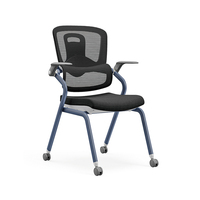 Chaise de formation pliable en maille avec tablette d'écriture, table d'étude et chaise de bureau tout-en-un
