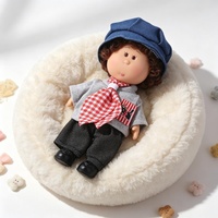 Poupée Little Potato 14 cm, chapeau à carreaux, salopette, série Fantasy, vêtements et accessoires pour poupées en tissu, vente en gros, tenue personnalisée