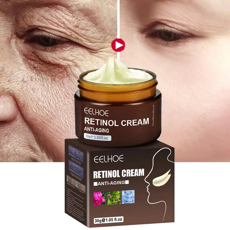Retinol Anti Aging Face Cream Remove Wrinkle Firming Skin Care Hyaluronic Acid Moisturizing Whitening Cream Adults Female Night