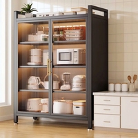 Meuble de rangement multi-niveaux multifonctionnel anti-poussière pour cuisine et salon, étagère de rangement domestique sur pied