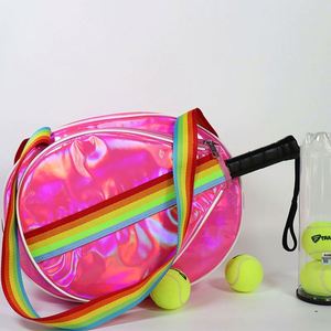 BSCI <b>pickleball</b> backpack New coming PU Holographic Paddle <b>Racket</b> Shoulder Bag Tennis Padel <b>Racket</b> Bag Leather Carry Bag With - Product Image 3