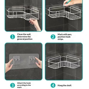 Estante Triangular de Acero Inoxidable para Montar en la Pared, Adhesivo, para Ducha y Champú, Organizador para Cocina y Baño - Product Image 6