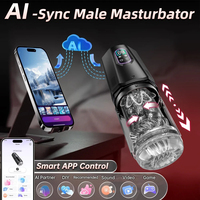 Masturbateur masculin mains libres à commande par application, avec 7 modes de poussée et de rotation, 7 modes de léchage et de vibration, type 'Airplane Cup', pour jouets pour adultes