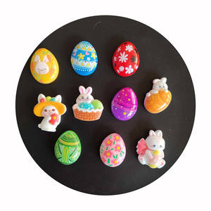 ใหม่งานฝีมืออีสเตอร์เรซินหลังแบนรูปการ์ตูนกระต่ายไข่หลากสี DIY เคสโทรศัพท์มือถือเครื่องประดับเครื่องประดับ - Product Image 3