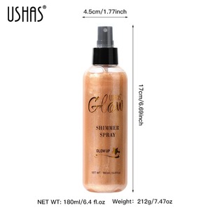 Spray <span class=keywords><strong>Corporal</strong></span> Brillante USHAS 180ml, Iluminador Líquido para Piel Oscura, 4 Colores, Bronceador <span class=keywords><strong>Corporal</strong></span>, Spray Contorneador Iluminador Líquido - Product Image 4