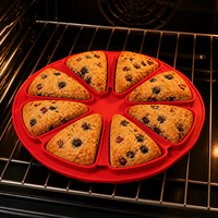 Moule à scones en silicone antiadhésif à 8 cavités, 28 cm, moule à gâteau triangulaire, moule à pizza, qualité alimentaire, réutilisable pour les brownies, les muffins et le pain