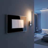 Interrupteur intelligent Wi-Fi standard US, contrôle à distance par application, panneau tactile en verre, 1 interrupteur mural et 1 prise pour système de maison intelligente