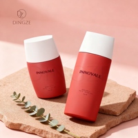 Flacon Mini Oval en PP/PE de 30 ml/50 ml avec Bouchon à Vis et Buse, Vide, Imprimé UV, pour Emballage Cosmétique et Soins de la Peau