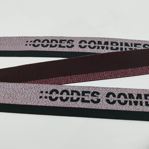 Nouvelle conception de bande élastique en jacquard noir et blanc avec logo, sangle en spandex avec lettrage réglable, bande de bordure en nylon - Product Image 3