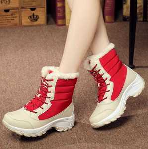 Inverno nuovo più di <span class=keywords><strong>velluto</strong></span> alto-top <span class=keywords><strong>scarpe</strong></span> da <span class=keywords><strong>donna</strong></span> studente del merletto selvaggio impermeabile stivali da neve delle donne di marea di cotone <span class=keywords><strong>scarpe</strong></span> - Product Image 3