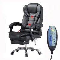 Boss-silla reclinable ejecutiva de cuero PU para oficina, sillón con reposapiés, suave, ergonómico, de lujo, color negro