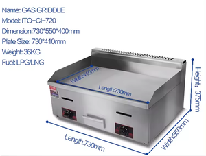 Équipement de restauration commerciale <span class=keywords><strong>Grande</strong></span> <span class=keywords><strong>plancha</strong></span> à <span class=keywords><strong>gaz</strong></span> plate en acier inoxydable - Product Image 2