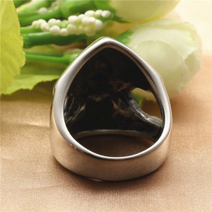 Mask <b>Ring</b> Men's Retro Silver Stainless Steel Skull Design Everyday Wear Jewelry - Product Image 3