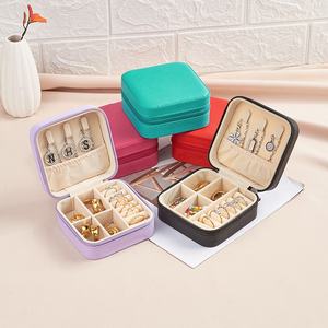 DIY packaging <b>organiser</b> jewelry storage box plastic transparent storage box Pu Zipper Customizable Velvet <b>Wedding</b> Ring Box Oem - Product Image 6