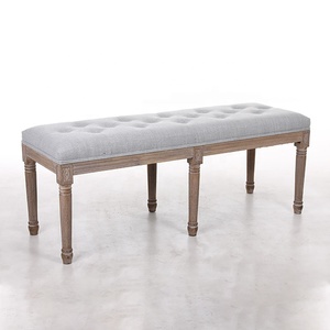 Durable Comfortable Solid Rubber Wood Ksf25039 Grey Polyester Antique <strong>Wooden</strong> <strong>Garden</strong> <strong>Bench</strong> - Product Image 1